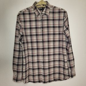 John Varvatos long sleeve button-up plaid shirt size Small